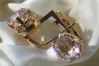 Russian Soviet rose pink 14k 585 gold earrings vec071 alexandrite ruby emerald sapphire ...