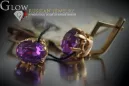 Boucles d’oreilles en or rose soviétique russe 14k 585 vec071 alexandrite rubis émeraude saphir ...
