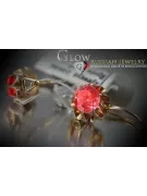 Boucles d’oreilles en or rose soviétique russe 14k 585 vec073 alexandrite rubis émeraude saphir ...