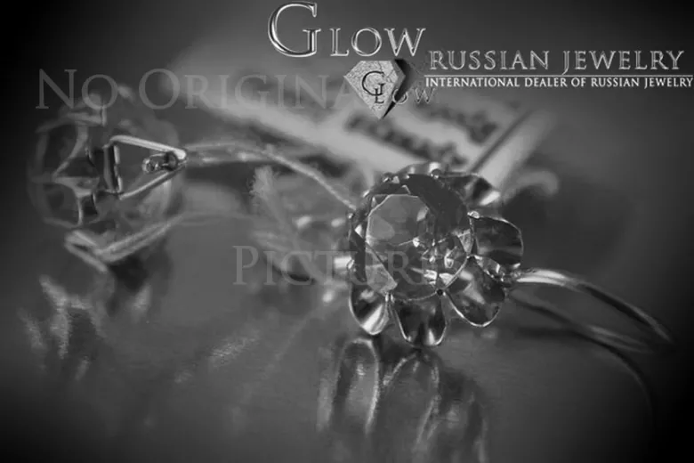 Boucles d’oreilles en or rose soviétique russe 14k 585 vec073 alexandrite rubis émeraude saphir ...
