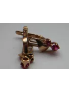 Ruso soviético rosa rosa 14k 585 pendientes de oro vec075 alejandrita rubí esmeralda zafiro ...