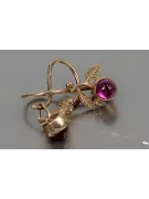 Vintage rose pink 14k 585 gold earrings vec076 alexandrite ruby emerald sapphire ...