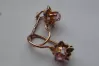 Russian Soviet rose pink 14k 585 gold earrings vec078 alexandrite ruby emerald sapphire ...