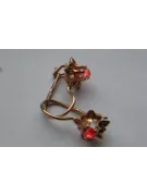 Vintage rose pink 14k 585 gold earrings vec078 alexandrite ruby emerald sapphire ...