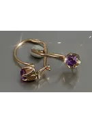 Vintage rose pink 14k 585 gold earrings vec080 alexandrite ruby emerald sapphire ...
