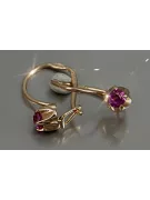 Ruso soviético rosa rosa 14k 585 pendientes de oro vec080 alejandrita rubí esmeralda zafiro ...