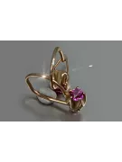 Ruso soviético rosa rosa 14k 585 pendientes de oro vec080 alejandrita rubí esmeralda zafiro ...