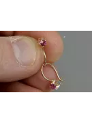 Vintage rose pink 14k 585 gold earrings vec080 alexandrite ruby emerald sapphire ...