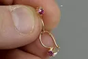 Vintage auskariai iš 14k 585 rožinio aukso vec080 aleksandritas rubinas emeraldas safiras ...