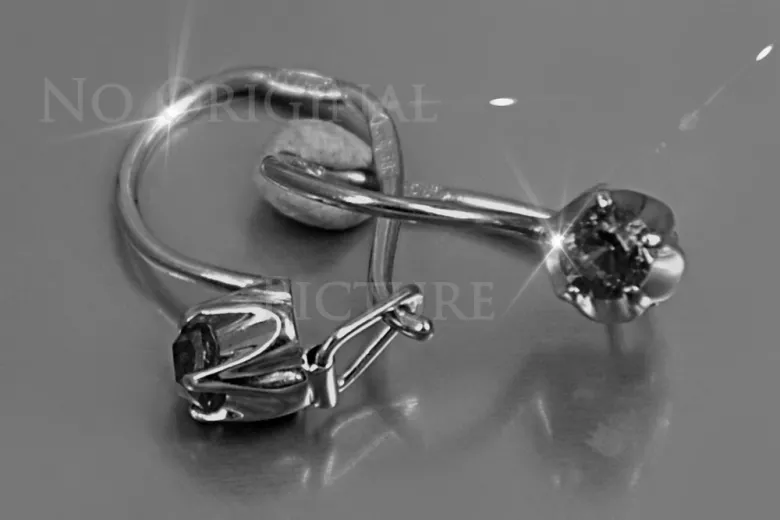 Vintage auskariai iš 14k 585 rožinio aukso vec080 aleksandritas rubinas emeraldas safiras ...