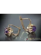Vintage rose pink 14k 585 gold earrings vec081 alexandrite ruby emerald sapphire ...