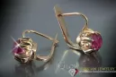 Vintage rose pink 14k 585 gold earrings vec081 alexandrite ruby emerald sapphire ...