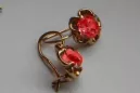 Vintage rose pink 14k 585 gold earrings vec082 alexandrite ruby emerald sapphire ...