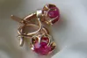 Russian Soviet rose pink 14k 585 gold earrings vec086 alexandrite ruby emerald sapphire ...