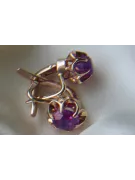 Vintage rose pink 14k 585 gold earrings vec086 alexandrite ruby emerald sapphire ...