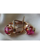 Vintage rose pink 14k 585 gold earrings vec086 alexandrite ruby emerald sapphire ...