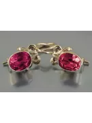 Russische Sowjetische Rose Pink 14k 585 Gold Ohrringe vec089 Alexandrit Rubin Smaragd Saphir ...