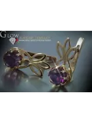 Vintage rose pink 14k 585 gold earrings vec091 alexandrite ruby emerald sapphire ...