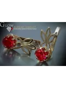 Boucles d’oreilles en or rose soviétique russe 14k 585 vec091 alexandrite rubis émeraude saphir ...
