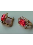 Vintage rose pink 14k 585 gold earrings vec093 alexandrite ruby emerald sapphire ...