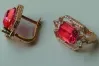 Russian Soviet rose pink 14k 585 gold earrings vec093 alexandrite ruby emerald sapphire ...