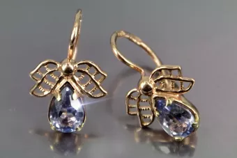 Βίντεζ σκουλαρίκια από 14k 585 ροζ χρυσό vec094 αλεξανδρίτη ρουμπίνι σμαράγδι σαφείρι ...