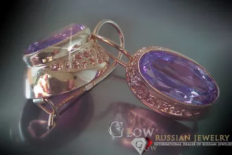 Βίντεζ σκουλαρίκια από 14k 585 ροζ χρυσό vec098 αλεξανδρίτη ρουμπίνι σμαράγδι σαφείρι ...