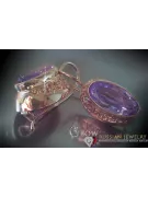 Vintage rose pink 14k 585 gold earrings vec098 alexandrite ruby emerald sapphire ...