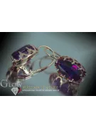 Vintage rose pink 14k 585 gold earrings vec101 alexandrite ruby emerald sapphire ...