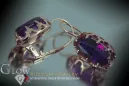 Ruso soviético rosa rosa 14k 585 pendientes de oro vec101 alejandrita rubí esmeralda zafiro ...