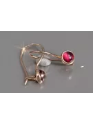 Boucles d’oreilles en or rose soviétique russe 14k 585 vec103 alexandrite rubis émeraude saphir ...