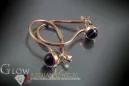 Ruso soviético rosa rosa 14k 585 pendientes de oro vec103 alejandrita rubí esmeralda zafiro ...