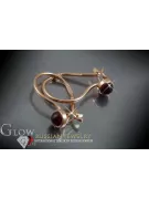 Vintage rose pink 14k 585 gold earrings vec103 alexandrite ruby emerald sapphire ...