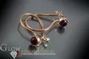 Vintage rose pink 14k 585 gold earrings vec103 alexandrite ruby emerald sapphire ...