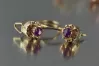Russian Soviet rose pink 14k 585 gold earrings vec104 alexandrite ruby emerald sapphire ...