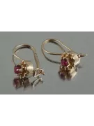 Boucles d’oreilles en or rose soviétique russe 14k 585 vec104 alexandrite rubis émeraude saphir ...