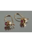 Vintage rose pink 14k 585 gold earrings vec104 alexandrite ruby emerald sapphire ...