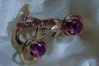Russian Soviet rose pink 14k 585 gold earrings vec106 alexandrite ruby emerald sapphire ...