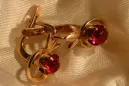 Ruso soviético rosa rosa 14k 585 pendientes de oro vec106 alejandrita rubí esmeralda zafiro ...