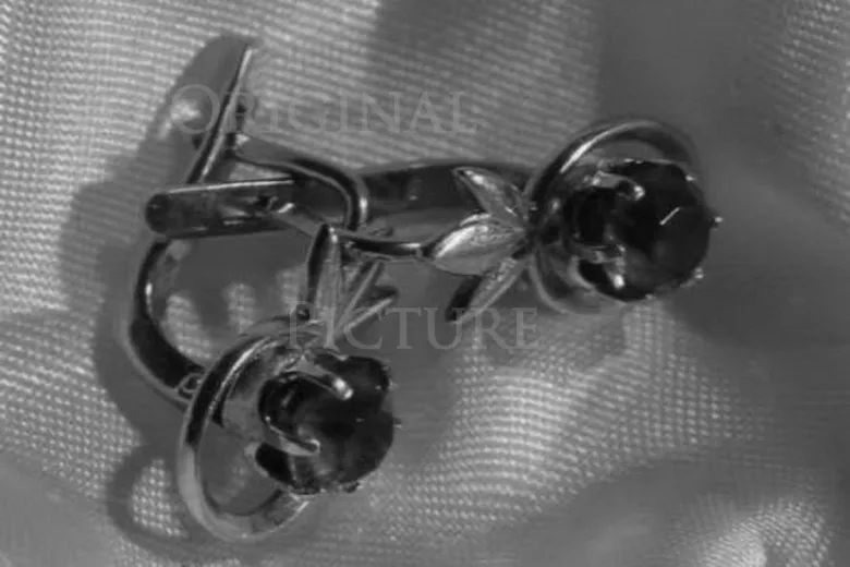 Vintage σκουλαρίκια από ροζ χρυσό 14 καρατίων 585, vec106, αλεξανδρίτη, ρουμπίνι, σμαράγδι, ζαφείρι ...