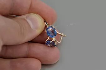 Βίντεζ σκουλαρίκια από 14k 585 ροζ χρυσό vec111 αλεξανδρίτη ρουμπίνι σμαράγδι σαφείρι ...