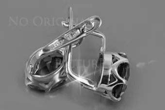 Vintage rose pink 14k 585 gold earrings vec111 alexandrite ruby emerald sapphire ...