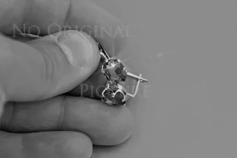 Vintage rose pink 14k 585 gold earrings vec111 alexandrite ruby emerald sapphire ...