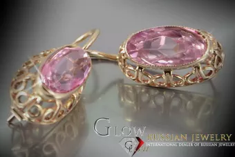 Βίντεζ σκουλαρίκια από 14k 585 ροζ χρυσό vec112 αλεξανδρίτη ρουμπίνι σμαράγδι σαφείρι ...