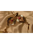 Vintage auskariai iš 14k 585 rožinio aukso vec115 aleksandritas rubinas emeraldas safiras ...