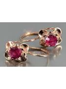 Russische Sowjetische Rose Pink 14k 585 Gold Ohrringe vec116 Alexandrit Rubin Smaragd Saphir ...