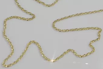 Російська троянда Італійська жовта 14k золото Нова мотузка Сінгапур діамантова огранювання ланцюга порожниста cc079