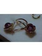 Boucles d’oreilles en or rose soviétique russe 14k 585 vec118 alexandrite rubis émeraude saphir ...