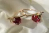 Russian Soviet rose pink 14k 585 gold earrings vec119 alexandrite ruby emerald sapphire ...