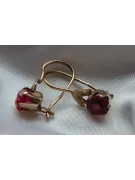 Vintage rose pink 14k 585 gold earrings vec121 alexandrite ruby emerald sapphire ...